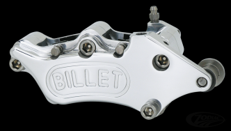 Harrison Billet 4 Piston Front Left Or Rear Brake Caliper In Polished Or Black Finish For Harley Davidson 1976-1983 FL Models