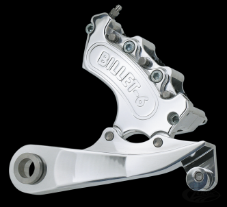 Harrison Billet Rear Mini 6 Piston Caliper With Bracket In Polished Or Black Finish For Harley Davidson 2000-2007 Softail Models Except 2006 Thru 2007 FXST, FXSTB And FXSTS Models