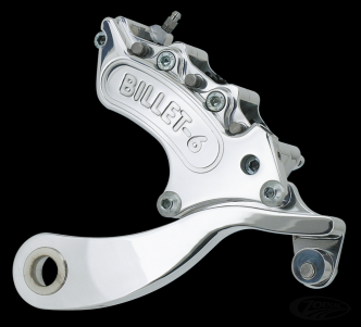 Harrison Billet Rear Mini 6 Piston Caliper With Bracket In Polished Or Black Finish For Harley Davidson 2002-2007 FLH & FLT Models