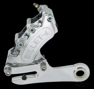 Harrison Billet Rear Mini 6 Piston Caliper With Bracket In Polished Or Black Finish For Harley Davidson 2000-2003 Sportster Models