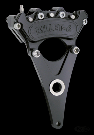 Harrison Billet 6 Piston Rear Caliper With Bracket For Harley Davidson 4 Speed Big Twin Models With 10 Inch Disc