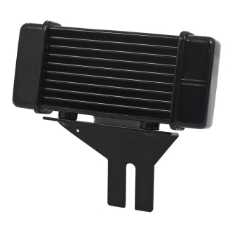 Jagg Horizontal 10-Row Low-Mount Oil Cooler in Black Finish For 1991-2017 Dyna Models (750-2500)