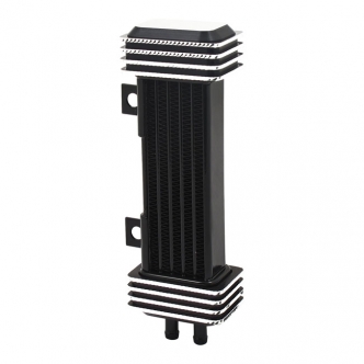 Jagg 6-Row Vertical Deluxe Diamond Oil Cooler in Black Finish For 1955-1983 Big Twin, 1982-1994 FXR, 1984-2017 Softail, 1991-2017 Dyna, 1984-2016 FLT/Touring (Excluding Twin Cooled), 1986-2020 Sportster Models (750-1700)