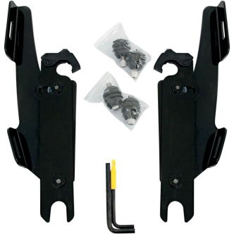 Memphis Shades Trigger-Lock Mounting Kit for Memphis Fats/Slim/Batwing Windshields in Black For HD HD Softail Models (Without OEM Light Bar) (MEK1952)
