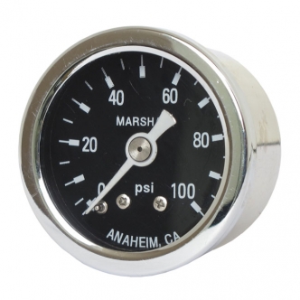 Marshall 0-100 PSI Oil Pressure Gauge Black Face With Stainless Housing (ARM728009)