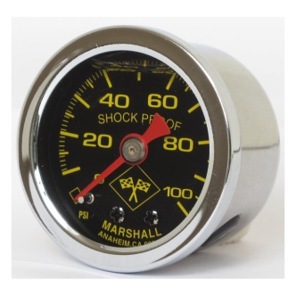 Marshall 0-100 PSI Oil Pressure Gauge Midnight Face With Stainless Housing (ARM248009)