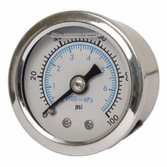Marshall 0-100 PSI Oil Pressure Gauge White Dual Scale Face With Stainless Housing (ARM438009)