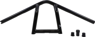 Burly Brand 9 Inch High Jim Handlebar In Black For Harley Davidson 1982-2021 Mechanic & E-Throttle Models (B12-6040B)