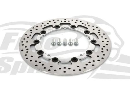 Free Spirits OEM Replacement Front Brake Rotor In Chrome 300mm With Pads For Harley Davidson 2006-2007 Dyna Models (203509AC)