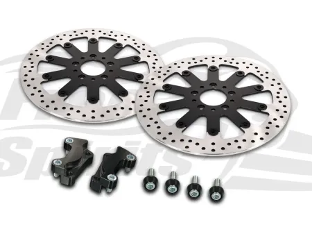 Free Spirits Brake Rotors Kit 320mm & Pads For Harley Davidson 2008-2023 Touring & 2006-2010 V-Rod Models (203707CK)