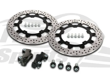 Free Spirits Black Brake Rotors Kit 320mm With Pads For Harley Davidson Touring 2014-2024 Models (203711CK)