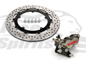 Free Spirits Bolt In Kit With 4 Piston Caliper In Titanium & Black Rotor 320mm For Harley Davidson 2006-2016 Dyna Models With Cast Wheels & Single Rotor (203917TK)