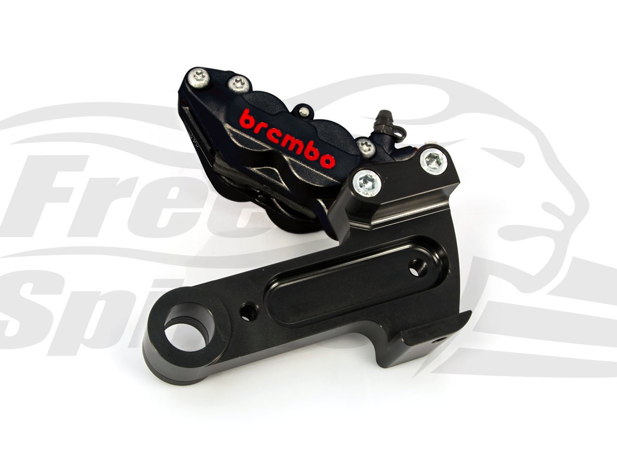 Free Spirits Brembo 4 Piston Rear Caliper In Black For Harley Davidson