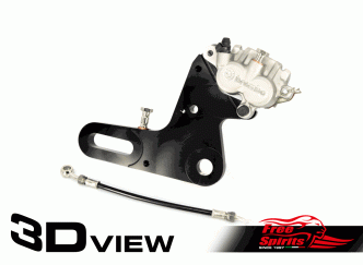 Free Spirits Rear 2 Piston Brembo Caliper Kit For Triumph 2016-Up Classic Models (305314)