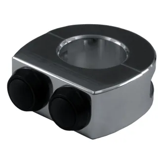 Motogadget 2 Push Button MO Switch With 22mm Housing in Polished Finish With Black Buttons (4002027)