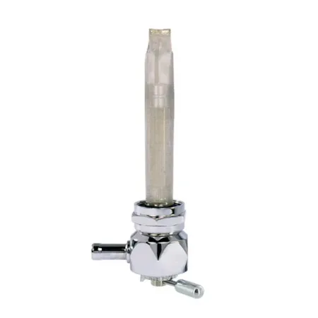 Pingel Power-Flo Diamond Design Left Outlet Petcock in Chromed Finish For 5/16 Fuel Hose 1975-2006 BT, XL (Excluding Injection Models), Customs With 1975-Up Style Threaded Tanks (1311-CD)