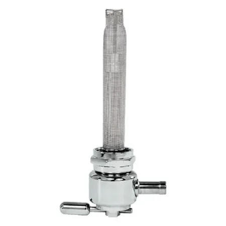 Pingel Round Smooth Power-Flo 22mm & Nut Right Outlet Petcock in Chrome Finish For 1975-2006 BT & XL (Excluding Injection Models), Customs With 1975-Up Style Threaded Tanks (4311-CR)