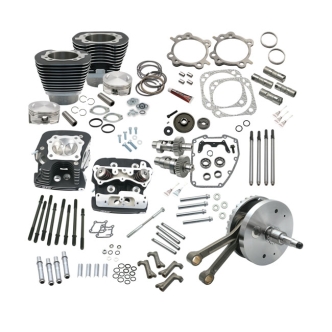 S&S 124 Inch Hot Setup Kit With Black Heads For 2001-2006 Softail Models (900-0565)