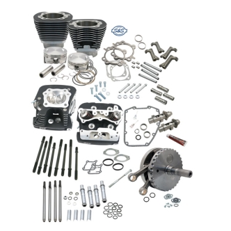 S&S 124 Inch Hot Setup Kit With Silver Heads Finish For 2006-2017 Dyna, 2007-2016 Touring (Excluding Twin-Cooled) Models (900-0224)