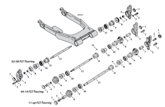 Swingarm Components For 2002-2020 HD FLT/Touring Models (000250)