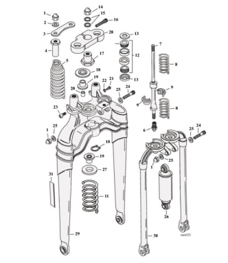 Springer Fork Parts For 1988-2009 Big Twin Models (000339)