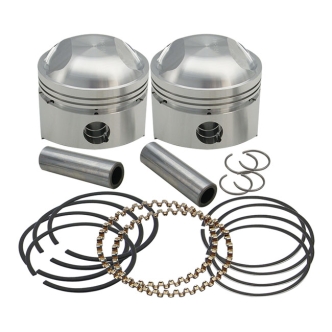S&S +.020 Inch Size 3-7/16 Inch Bore 8:1 CR Piston Kit For 1941-1978 1200CC/74 Inch Knuckle, Pan, Shovel Models (106-5497)