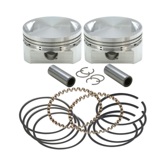 S&S 3-1/2 Inch Stock Bore Evo Stroker Piston Set (OEM Heads) +.010 Inch Size For 1984-1999 Evo Big Twin With 4-5/8 Inch Stroker Flywheels (106-5555)