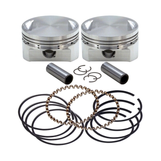 S&S 3-1/2 Inch Stock Bore Evo Stroker Piston Set (OEM Heads) +.020 Inch Size For 1984-1999 Evo Big Twin With 4-5/8 Inch Stroker Flywheels (106-5556)