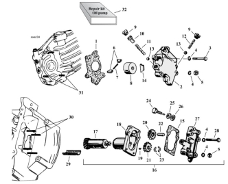 Motorcycle Oil Pump Parts For 1929-1973 HD 45 Flathead Models (000662)