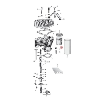 Samwel Supplies +.010 Inch Size Replacement Piston Kit For 1929-1973 45 Inch (750cc) Flathead Side Valves Models (ARM624649)