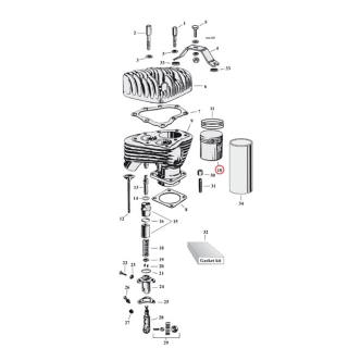 Samwel Supplies +.050 Inch Size Replacement Piston Kit For 1929-1973 45 Inch (750cc) Flathead Side Valves Models (ARM034649)