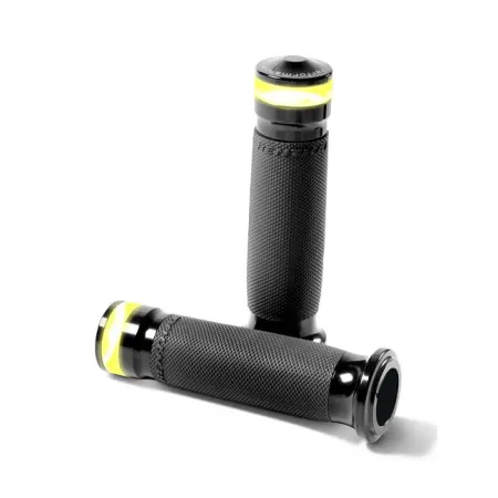 Performance Machine Contour Vision L.E.D. Grips In Black For 2008-2023 Harley Davidson Electronic Throttle Models (0063-2100M-B)