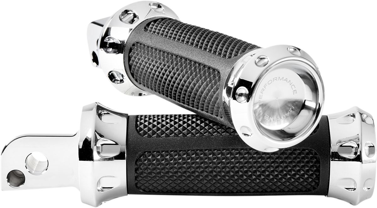 Performance Machine Overdrive Passenger Footpegs In Chrome For Harley