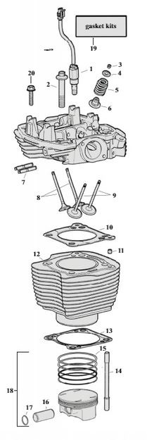 Motorcycle Cylinder & Cylinder Head Parts For 2017-2023 HD M8 Softail & Touring Models (000751)