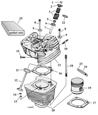 Motorcycle Cylinder & Cylinder Head Parts For 1984-1999 HD Big Twin Models (000755)