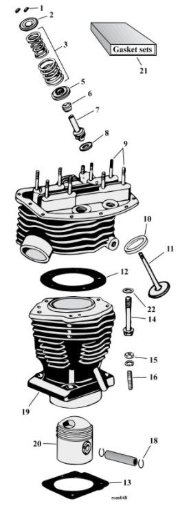 Motorcycle Cylinder & Head Parts For 1948-1965 Panhead Models (000759)