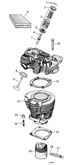 Motorcycle Cylinder & Head Parts For 1957-1985 HD Sportster Models (000764)