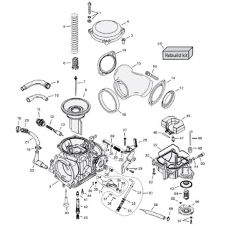 Motorcycle Keihin Constant Vaccum Carburetor Parts For 1990-2006 HD Big Twin & 1988-2006 HD Sportster Models (000854)