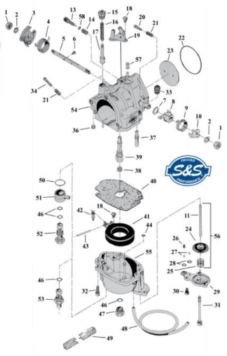 Motorcycle S&S Super E/G Carburetor Replacement Parts (000862)