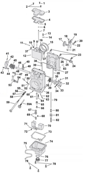 Motorcycle Mikuni HSR 42/45/48 Carburetor Replacement Parts (000866)