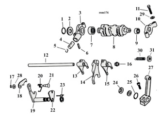 Motorcycle Transmission Shifter Gear Parts For 1980-2000 5-Speed HD Big Twin (Excluding 2000 HD Softail) Models (000959)