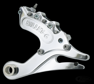 Harrison Billet Rear Mini 6 Piston Caliper With Bracket In Polished Or Black Finish For Harley Davidson 2012-2017 Dyna Models