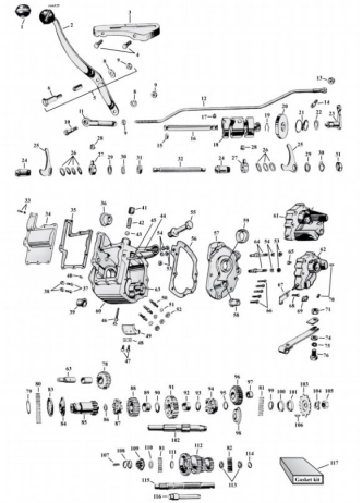 Motorcycle Transmission Parts For 1940-1973 HD 45 Flathead Models (000978)