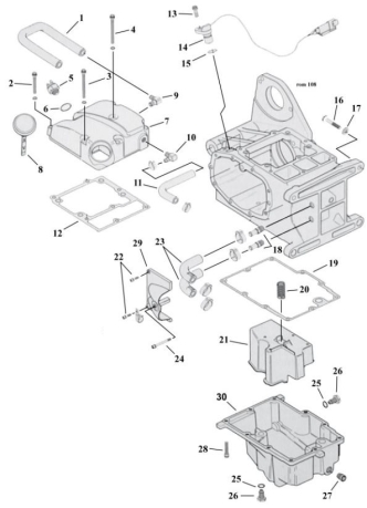 Motorcycle Transmission Housing & Oil Tank Parts For 1999-2005 5-Speed HD Dyna Models (000995)