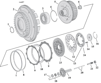 Motorcycle Clutch Parts For 1998-1999 HD Evo Big Twin & 1999-2017 HD Twin Cam Models (001026)