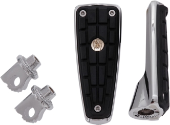 Ciro CMX Footpegs With Male Mounts in Chrome Finish And Black Rubber (61006)