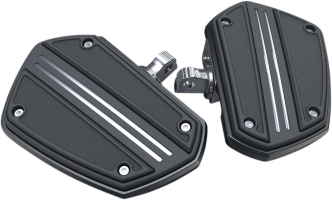 Ciro Driver/Passenger Twin Rail Floorboards in Black/Chrome Finish With Male Mounts (60221)