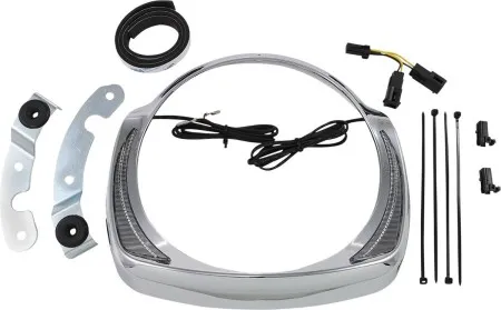 Ciro LED Fang Headlight Bezels in Chrome Finish For 2014-2021 Touring Electra Glide, Street Glide & Tri-Glide Models (45200)
