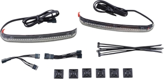 Ciro Bag Blades Red Bulb Run & Brake Lights With Amber Turn Signal With Smoke Lenses And Without Controller For 2014-2021 Touring Models (40009)