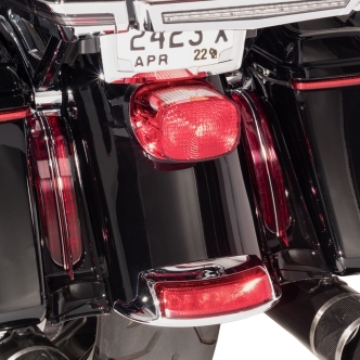 Ciro Filler Panel Lights In Black With Red LEDs For Harley Davidson 2014-2021 Touring Models (40049)